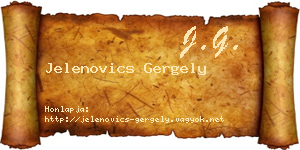 Jelenovics Gergely névjegykártya